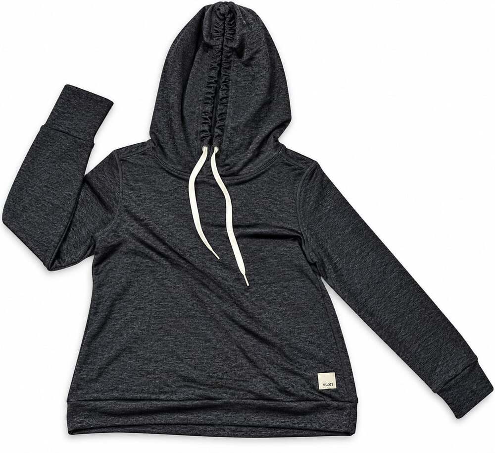 Vuori Women’s Small Charcoal Gray Performance Pullover Hoodie Ruched Hood VW226